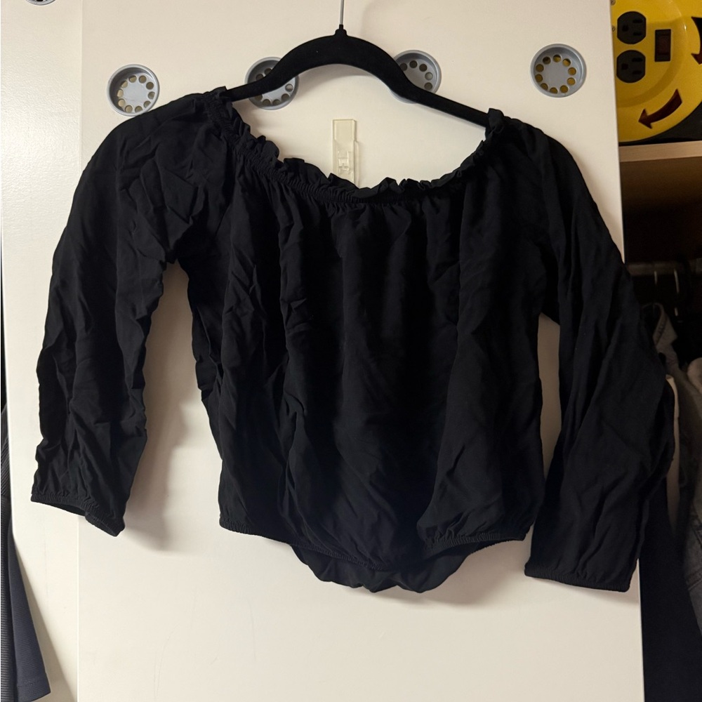 Brandy Melville Black Off-Shoulder Blouse